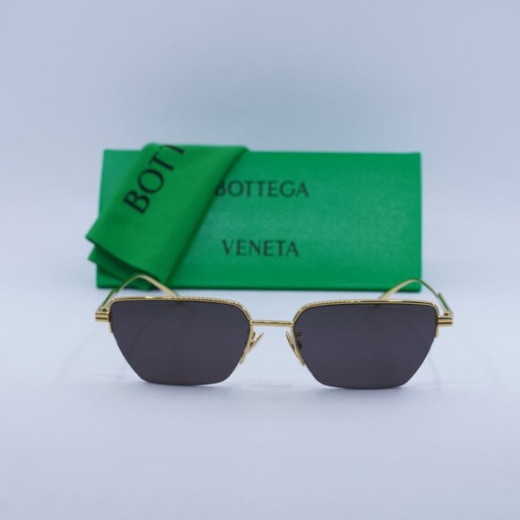 Bottega Veneta BV1107S 004 Rectangle Sunglasses - Gold/Grey - Picture 4 of 9